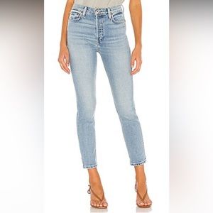 RE/DONE 90s High Rise Ankle Crop Jeans in Hazey Indigo, NWT, Size 31